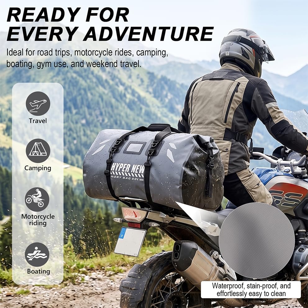 60L Waterproof Bag,Waterproof Dry Bag for Men & Women,Grey - color: grey