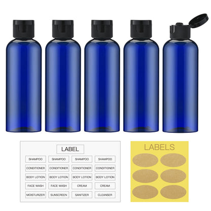 LISAPACK 3.4 oz Travel Bottles for Toiletries, Plastic Shampoo Containers - color: Blue