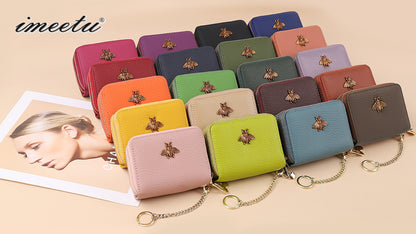 imeetu RFID Credit Card Holder, Small Card Wallet Women, Leather Card Case - color: Max - Blue, size: Max